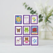 Cat Art Lottería Briefkaart (Staand voorkant)