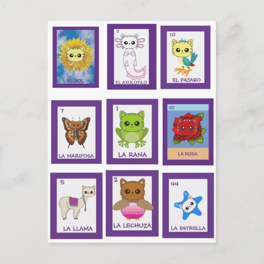 Cat Art Lottería Briefkaart (Voorkant)