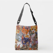 Cat Art Patroon Crossbody Tas (Voorkant)