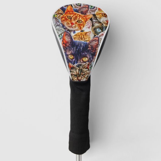 Cat Art Patroon Golfheadcover (Voorkant)