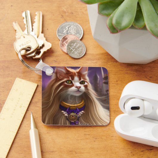 Cat Art Sleutelhanger (Bureau)