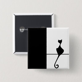 Cat Art Vierkante Button 5,1 Cm