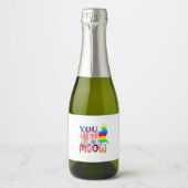 Cat Art You Had Me At Meow_2 Sparkling Wijnetiket (Voorkant)