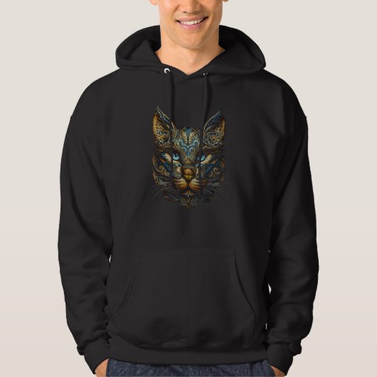 Cat Artwork Fantasy  Pet Animal Cat Hoodie (Voorkant)