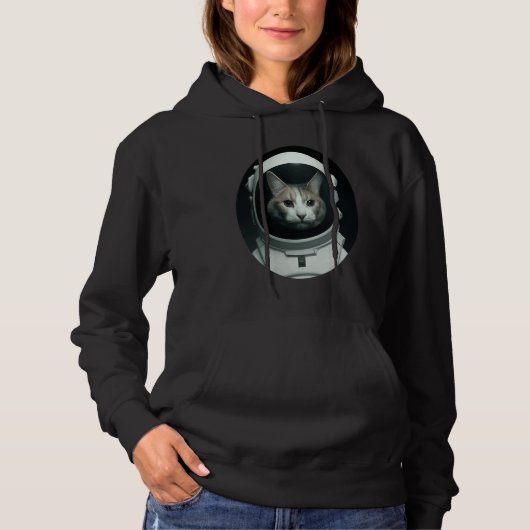cat as an astronaut in space hoodie (Voorkant)