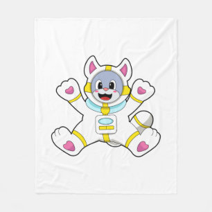 Cat as Astronaut in Costume Fleece Deken