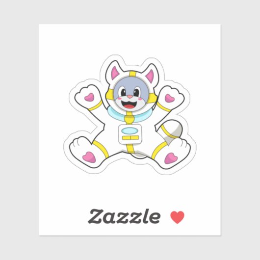 Cat as Astronaut in Costume Sticker (Vel)