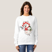 Cat as Mushroom picker with Mushroom Trui (Voorkant volledig)