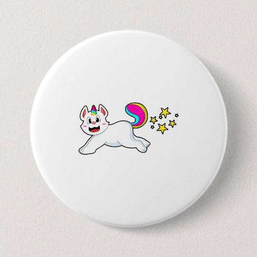 Cat as Unicorn Ronde Button 7,6 Cm (Voorkant)