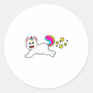 Cat as Unicorn Ronde Sticker