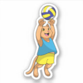 Cat as Volleyball player with Volleyball Sticker (Voorkant)
