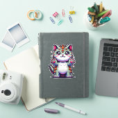 Cat-asaurus Rex in actie Sticker (iPad Cover)