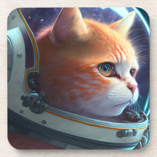 Cat Astronaut Bier Onderzetter