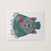 Cat at Poker with Poker cards Legpuzzel (Horizontaal)