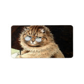 Cat at work with glasses by Louis Wain Etiket (Voorkant)