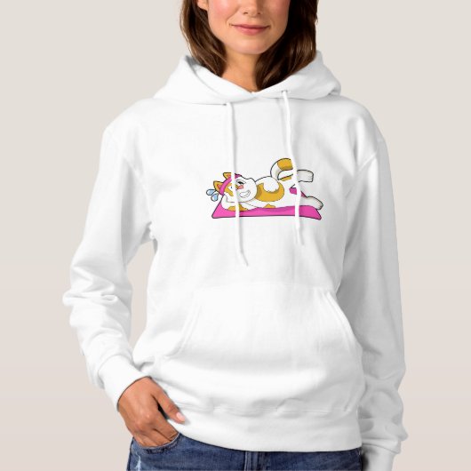 Cat at Yoga Stretching exercise Hoodie (Voorkant)