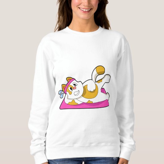 Cat at Yoga Stretching exercise Trui (Voorkant)