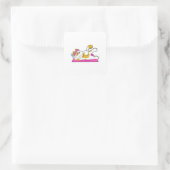 Cat at Yoga Stretching exercise Vierkante Sticker (Tas)