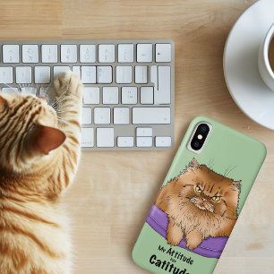 Cat Attitude Grappig iPhone X Hoesje