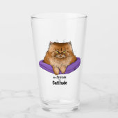 Cat Attitude Grappig Glas (Voorkant)