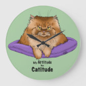 Cat Attitude Grappig Grote Klok (Voorkant)