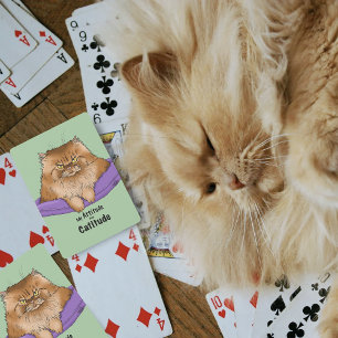 Cat Attitude Grappig Pokerkaarten