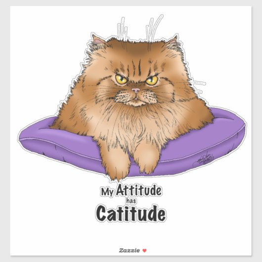 Cat Attitude Grappig Sticker (Vel)