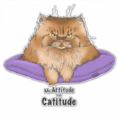 Cat Attitude Grappig Sticker (Voorkant)