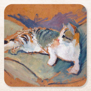 Cat, August Macke Square Paper Onderzetter