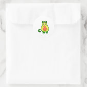 Cat Avocado Ronde Sticker (Tas)