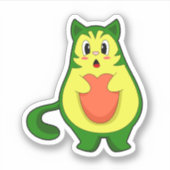 Cat Avocado Sticker (Voorkant)