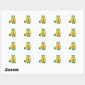 Cat Avocado Vierkante Sticker (Vel)