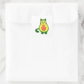 Cat Avocado Vierkante Sticker (Tas)