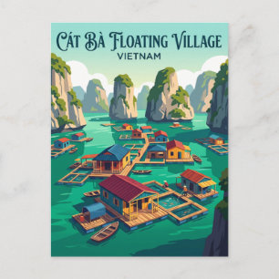 Cát Bà Drijvend Dorp Vietnam Briefkaart