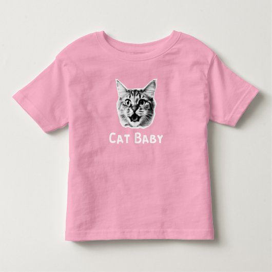 Cat Baby Retro Kinder Shirts (Voorkant)