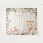 Cat Baby shower Achtergrond Landschap Cream Wandkleed