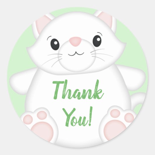 Cat Baby shower Kat Ronde Sticker (Voorkant)