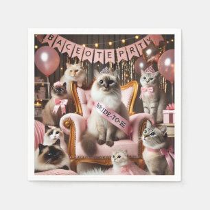 Cat Bachelorette Party in het roze thema Servet