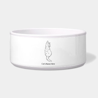 Cat Back View Large Pet Bowl Personalized Voerbakje