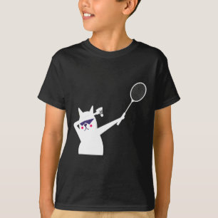 Cat Badminton Shuttle Voor Mannen Vrouwen Kinder T-shirt
