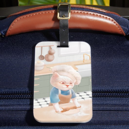 Cat Baker Baby - Gezellige ochtendkneden Bagagelabel (Voorkant Insitu 2)