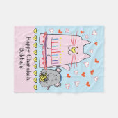 Cat Ballerina Fleece Blanket Deken (Voorkant (Horizontaal))
