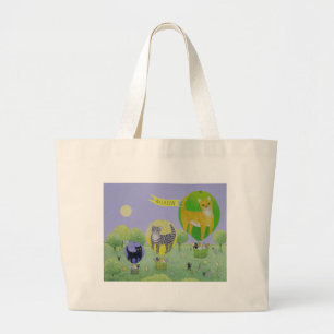 Cat Balloon Grote Tote Bag
