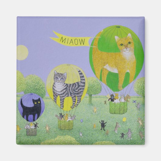 Cat Balloon Race Magneet (Voorkant)