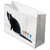 Cat Balloons Gift Bag Large Cadeautasje (Voorkant Gekanteld)
