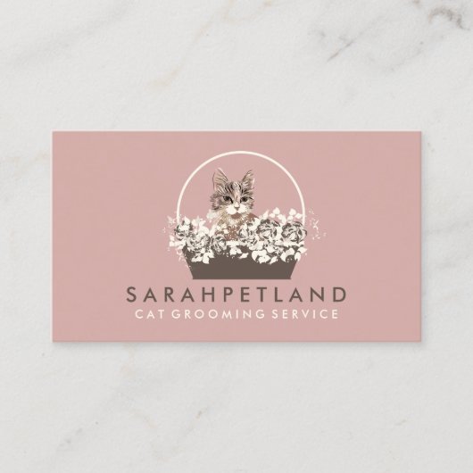 Cat Basket Boho Chic Visitekaartje (Voorkant)