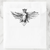 Cat Bat Creature Monster fantasy beast Rechthoekige Sticker (Tas)