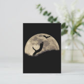 Cat Bat Moon Briefkaart (Staand voorkant)