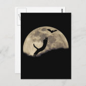 Cat Bat Moon Briefkaart (Voorkant / Achterkant)