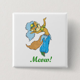 Cat Belly Dancer Vierkante Button 5,1 Cm